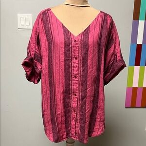 Dear John Vibrant Pink Patterned Blouse